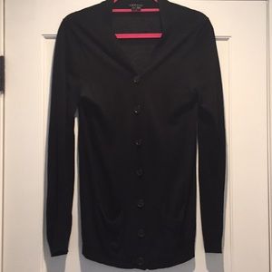 Theory black long sleeve button up cardigan